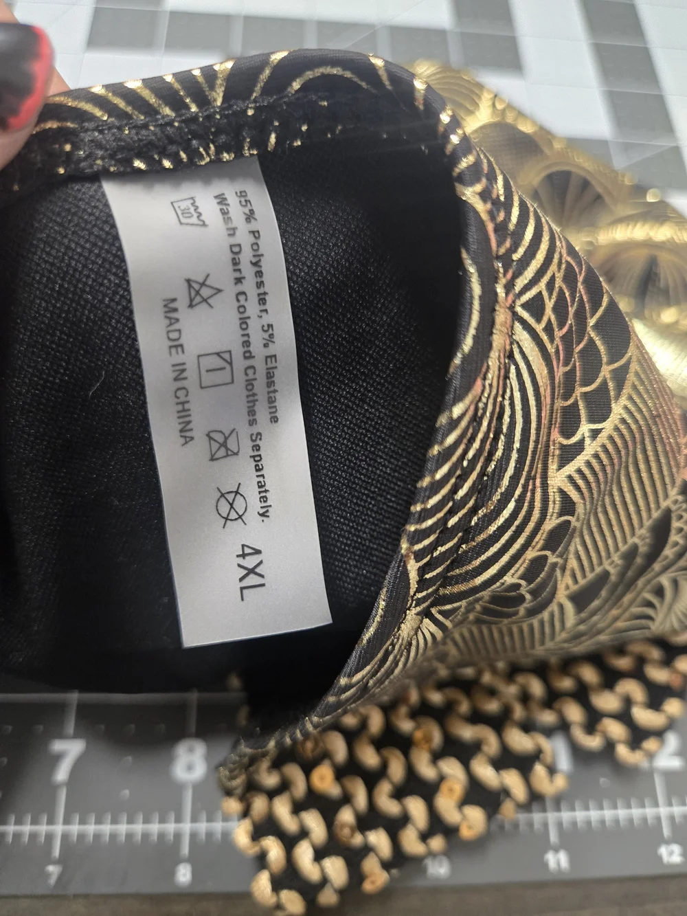 4XL Women’s Metallic Black & Gold High-Waist Bikini Set